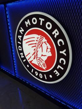 Indian Motorcycle Logo Led Leuchtschild Wandleuchte! (rund)